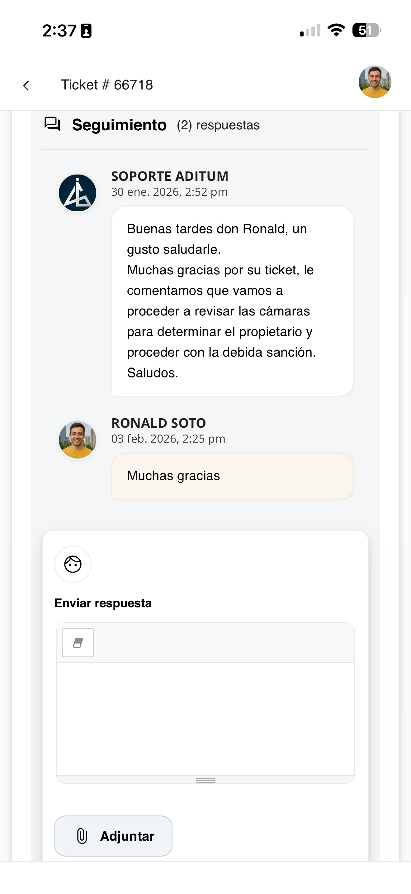 Responder ticket