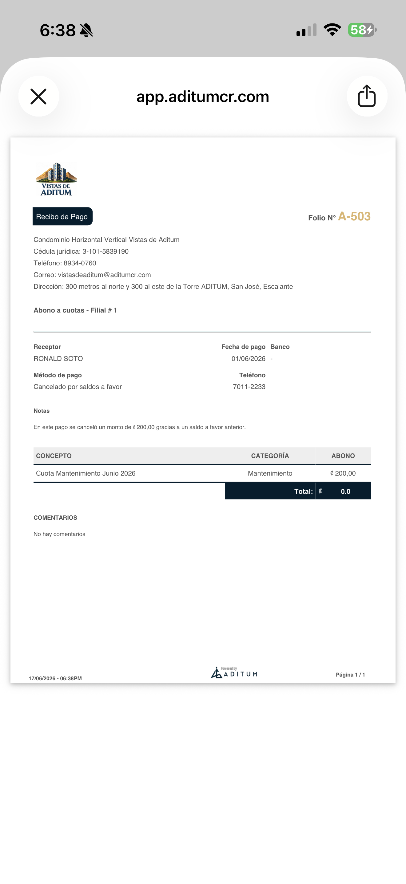 Recibo de pago