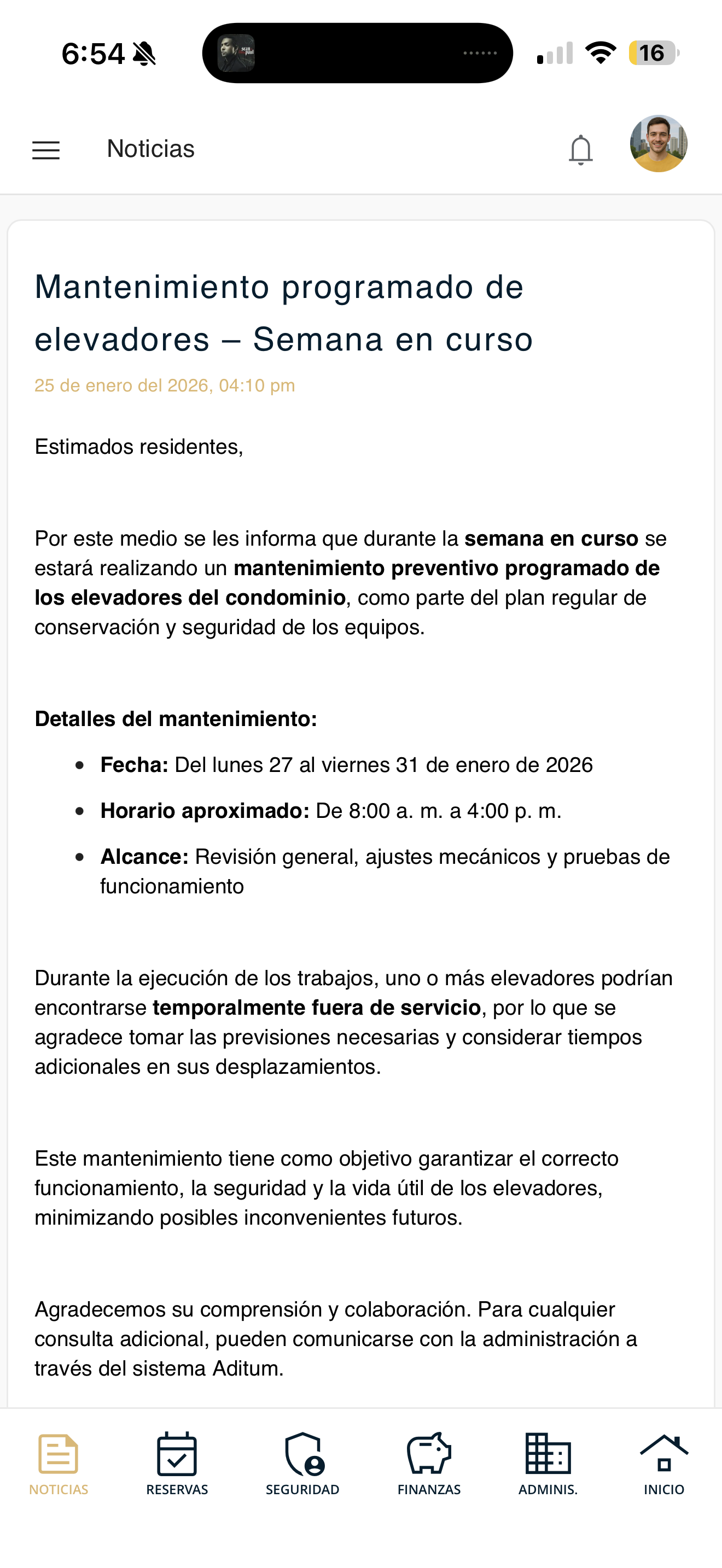 Detalle de un comunicado