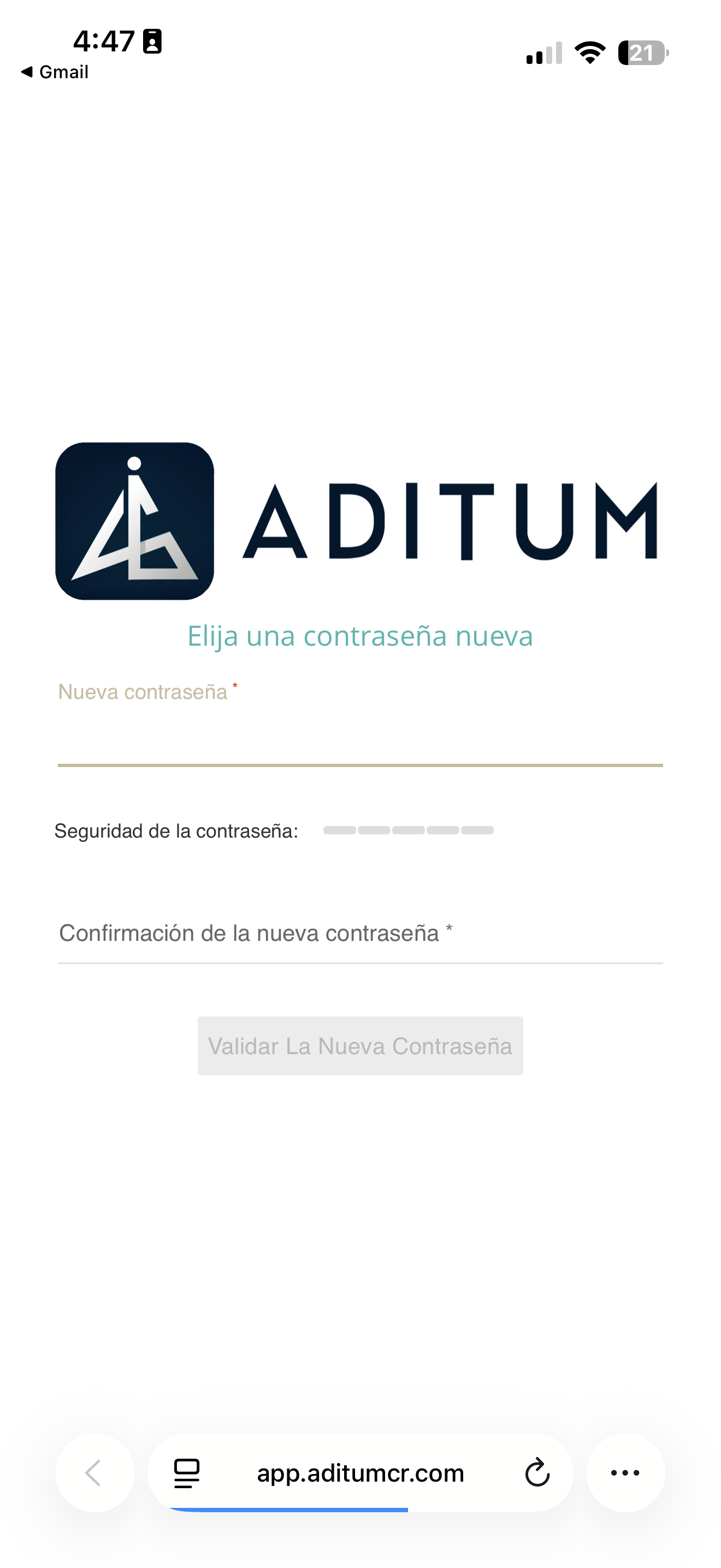 Crear contraseña