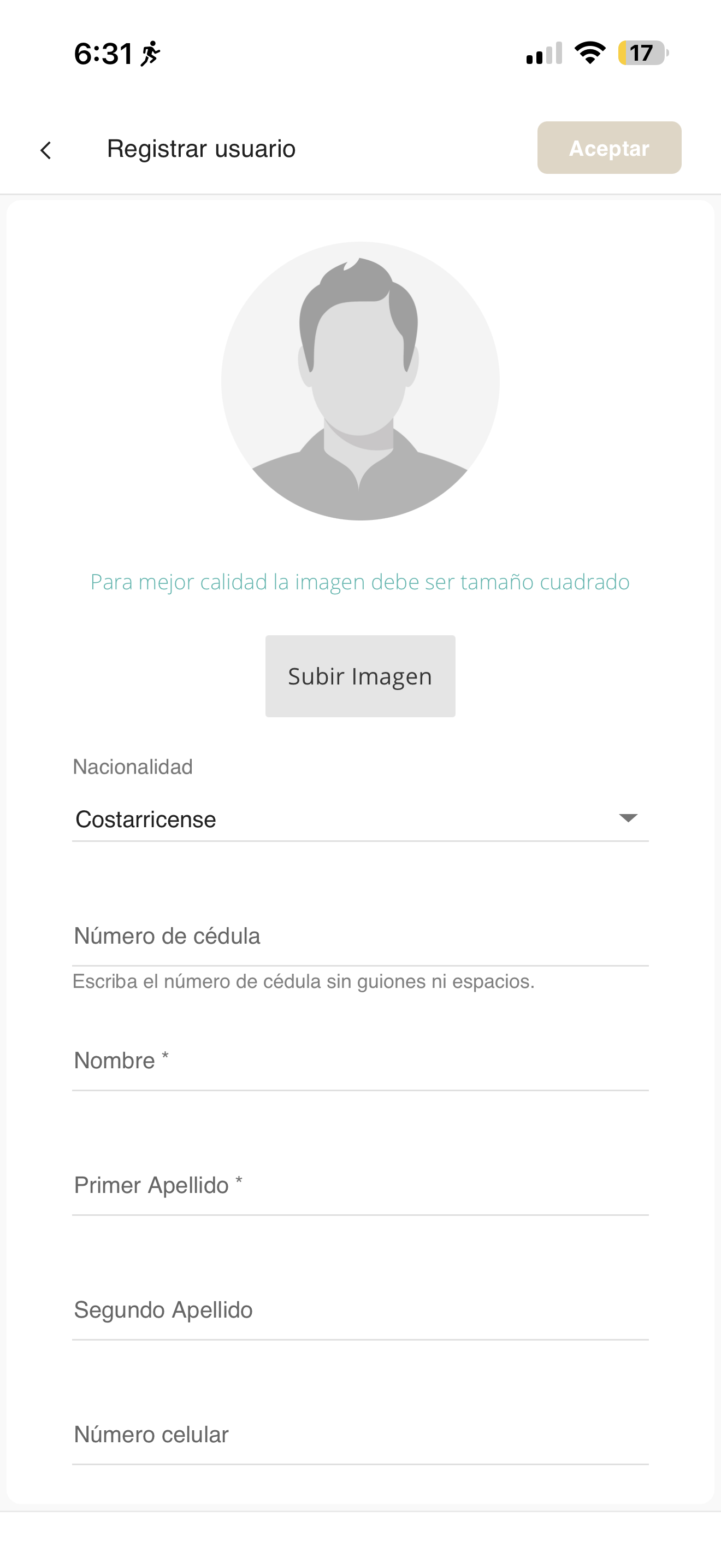 Registrar usuario