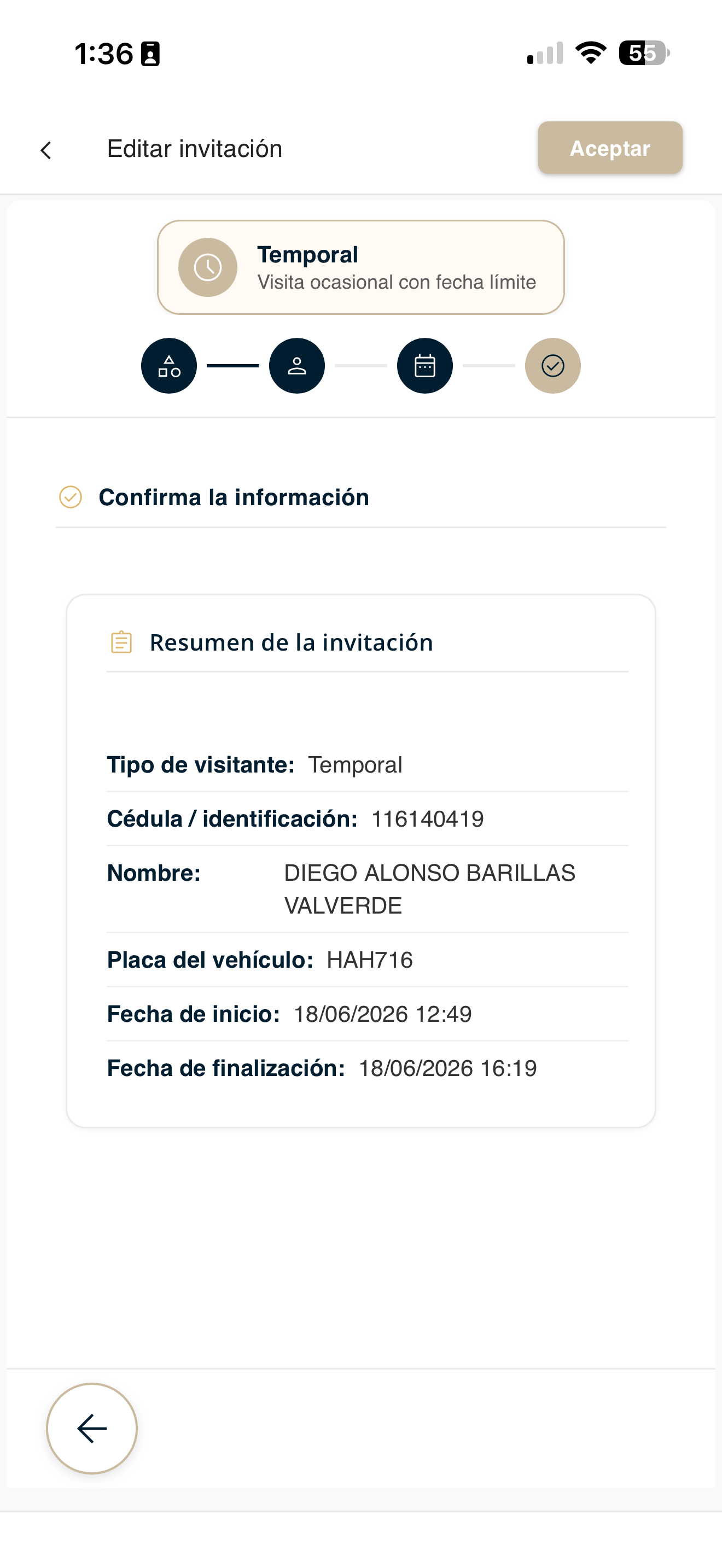 Confirmar cambios
