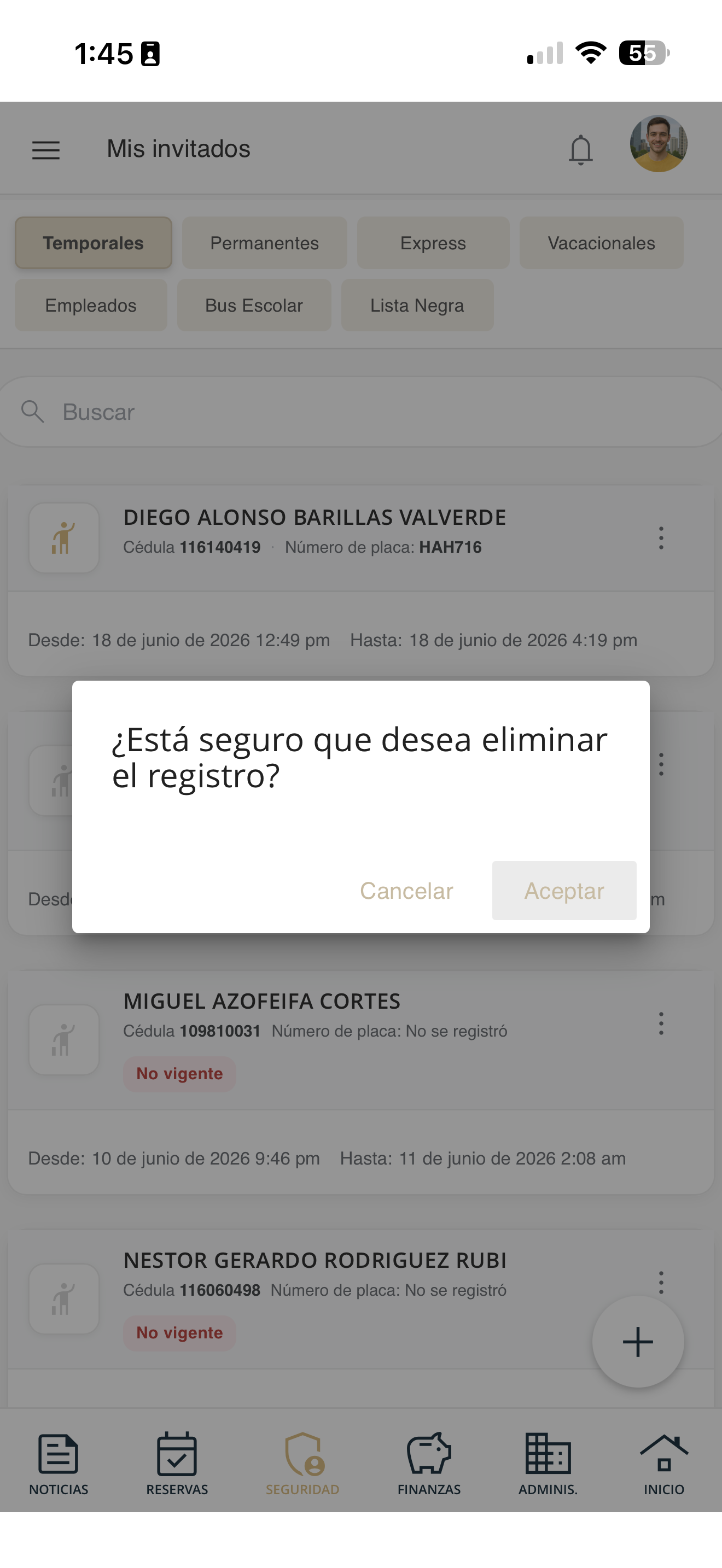 Confirmar eliminación