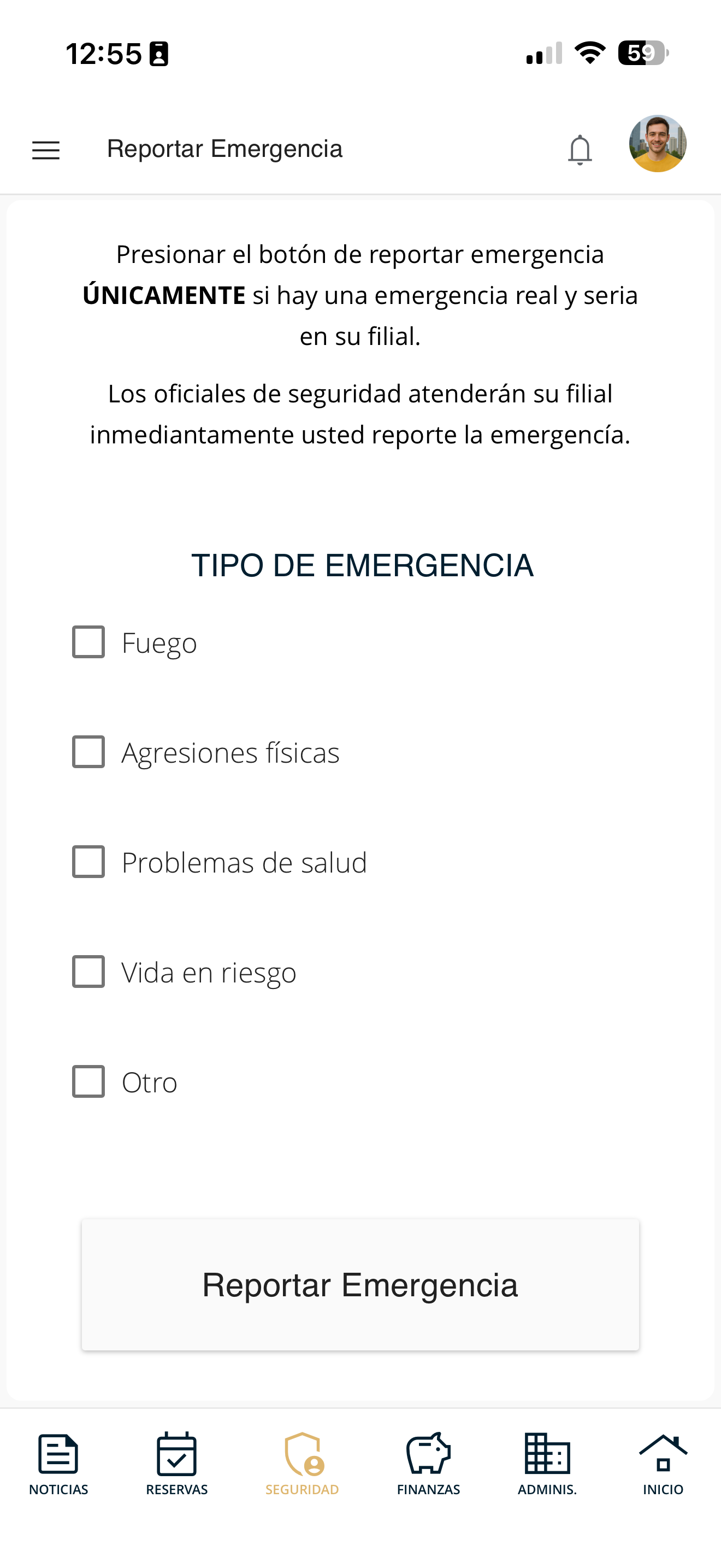 Tipo de emergencia