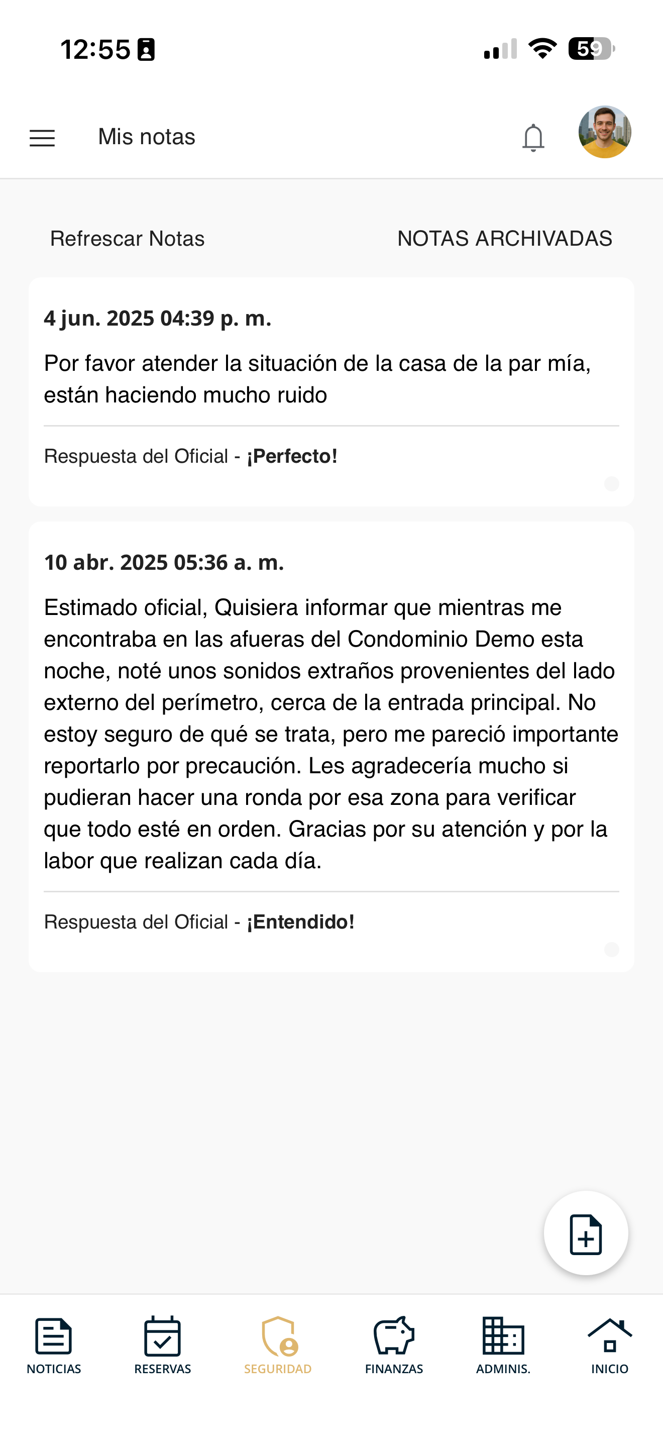 Notas a oficial