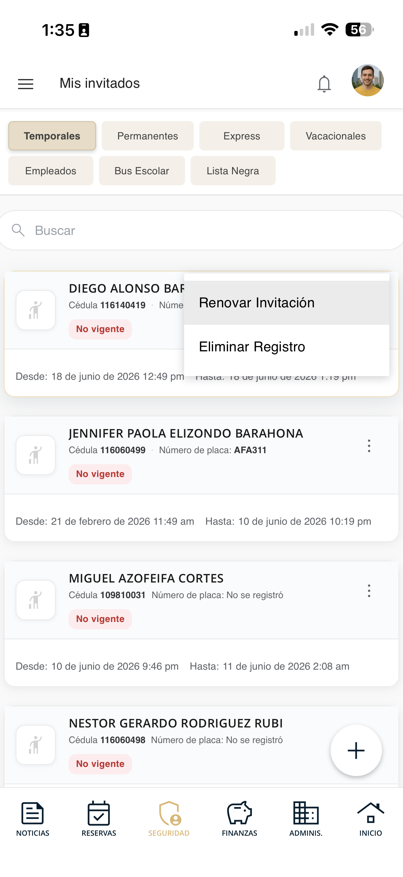 Renovar invitación