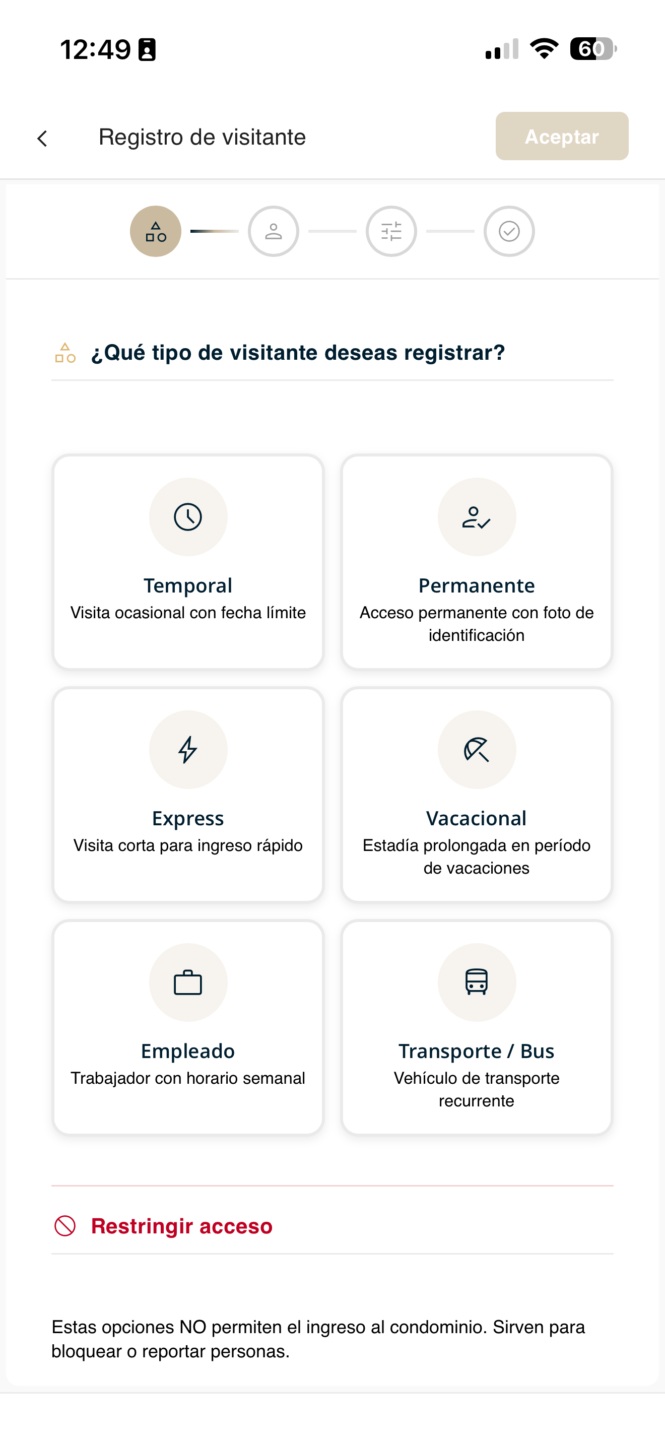 Tipo de visitante