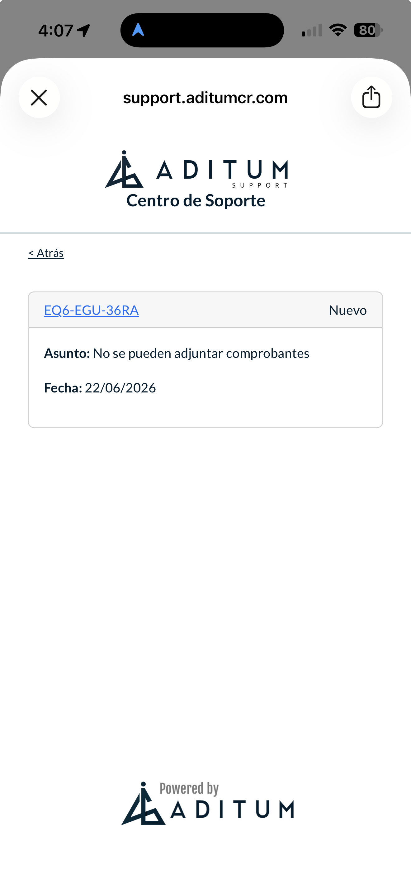 Tickets existentes